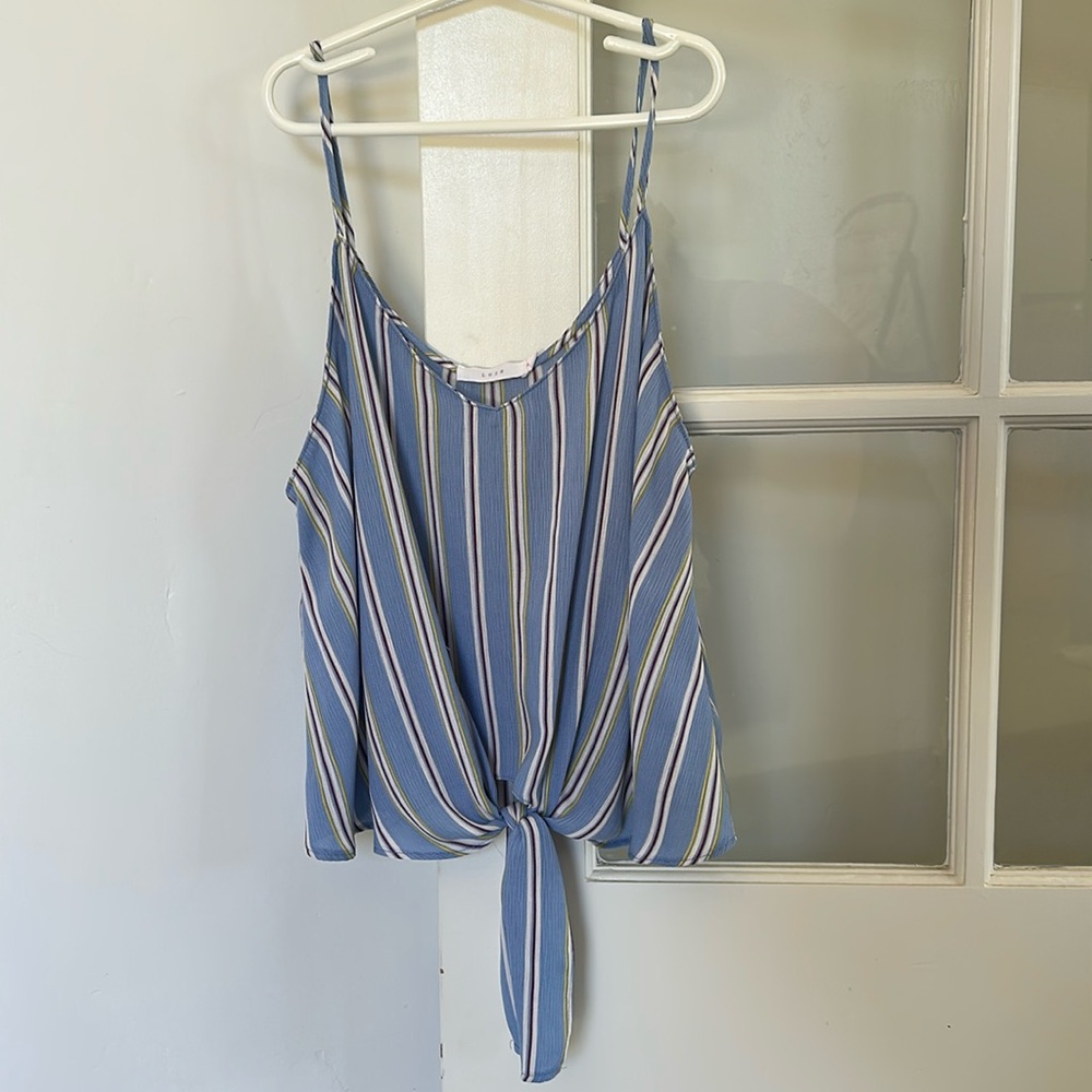 Striped Blue and White Women's Top